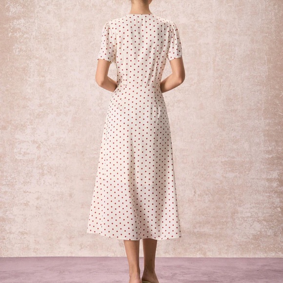 RIHOAS White and Red Polka Dot Midi Dress - Picture 2 of 6